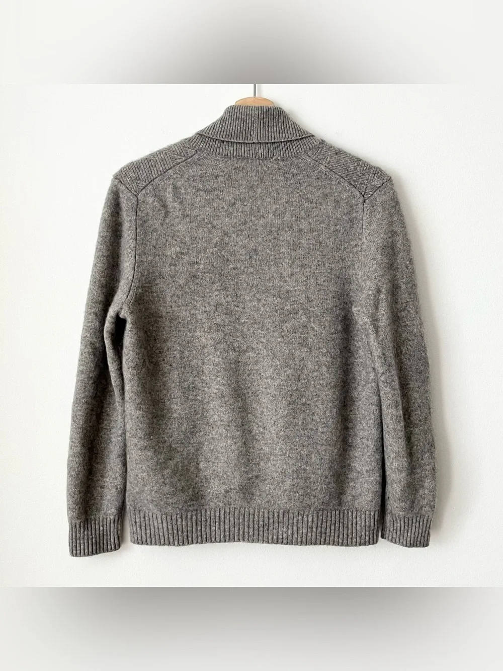 Tasso Elba Men's Gray Diamond Knit Cashmere Cardigan Sweater Size L Shawl Collar